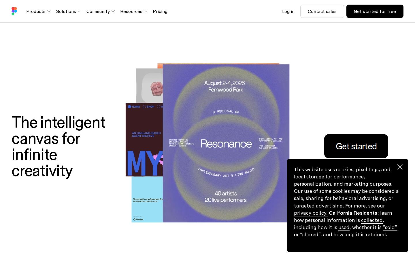 Homepage of figma.com captured by url2image