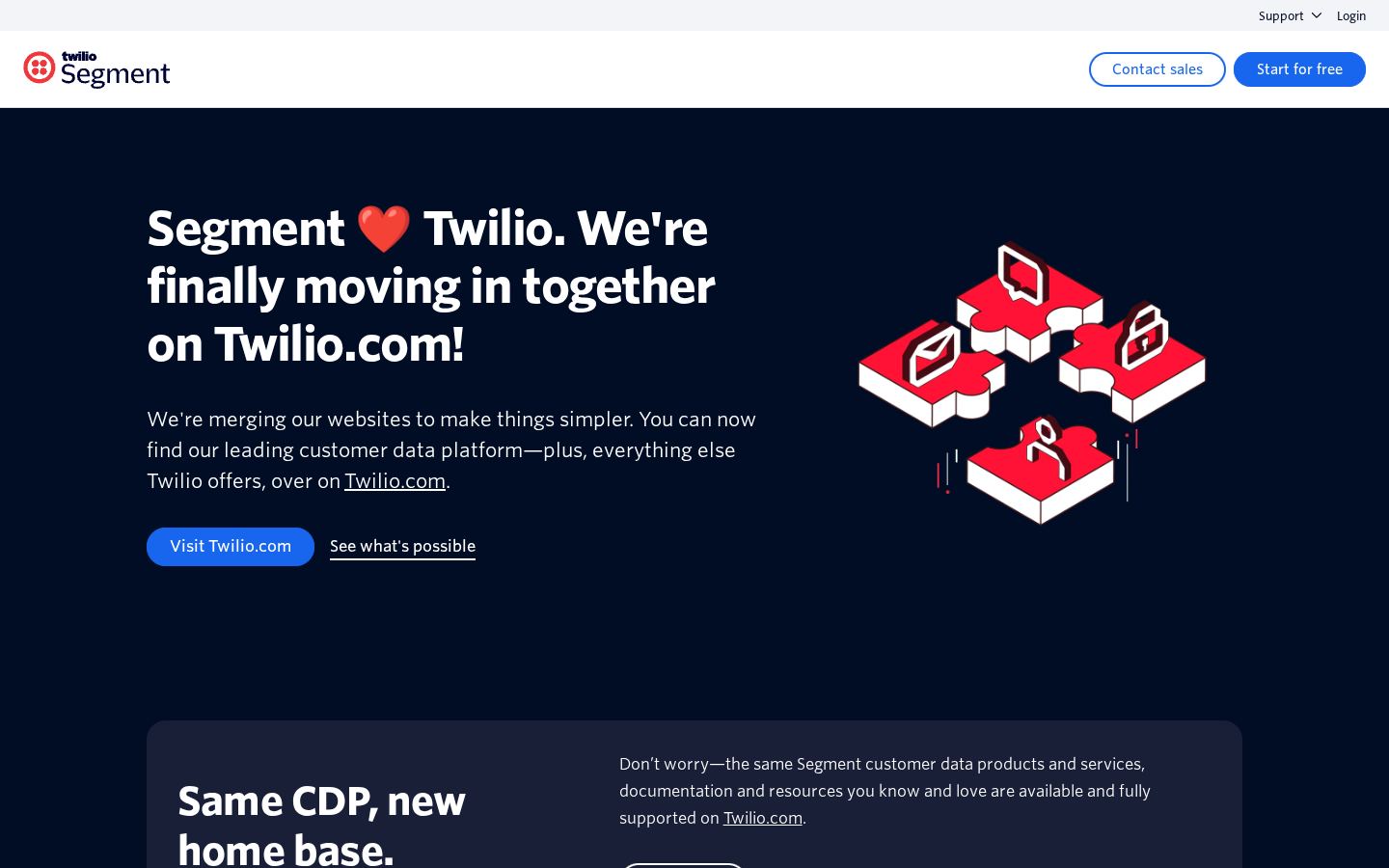 Homepage of segment.com captured by url2image